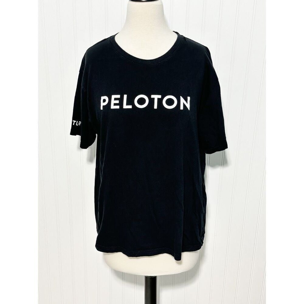 Peloton Century Women's Cotton‎ Round Neck Short Sleeve T-Shirt Black Size XL